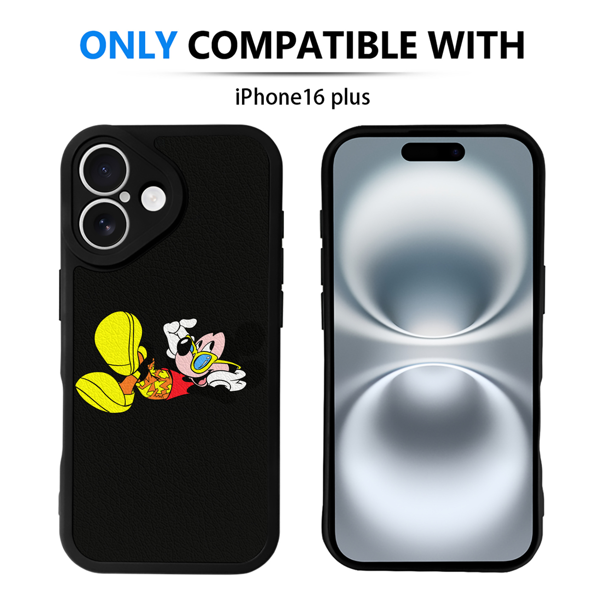 （画像用） ミッキーマウス Mickey Mouse 【iPhone 16シリーズ対応】シリコンスマホケース（レザー調） 材質：シリコン